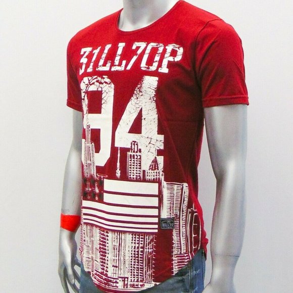 USA 94 HIP HOP EXTENDED CASUAL MEN RED T-SHIRT - Picture 3 of 3